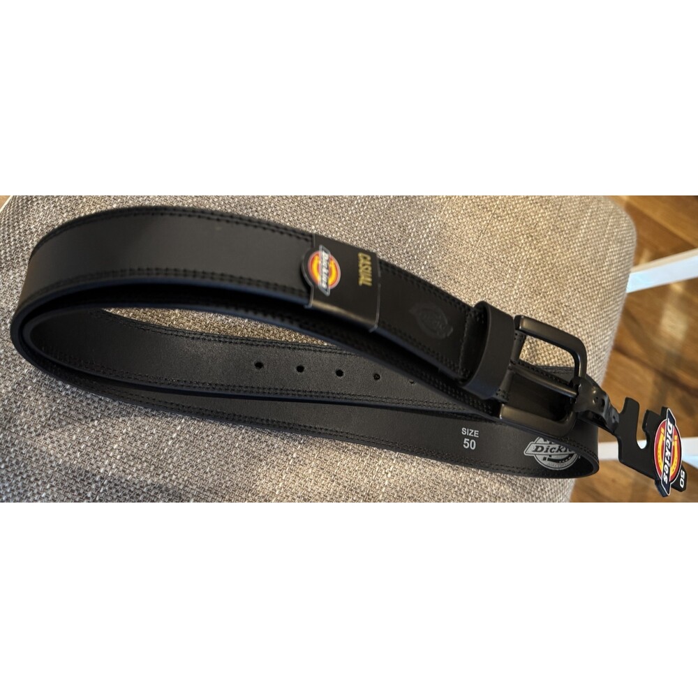 New Dickies Black Leather Classic Belt Casual Size 50